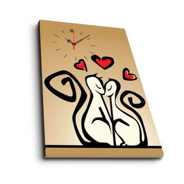 Wallity Reloj de Pared Decorativo de Lienzo 5070CS-43 45x70 cm Lienzo de Ante con Marco de Madera Elegante y Duradero